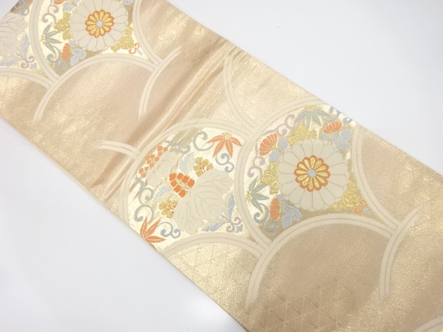 JAPANESE FUKURO OBI / WOVEN KIKU & SEIGAIHA